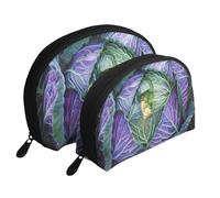 Bright Cabbage Print Small Purses 2Pcs Portable Coin Purse Makeup Bag Soft Vacation Pouch Change Holder Wallet with Zipper Portable for Shopping Travel Party Cosmetic Bag