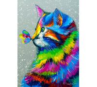 Bright Cat and Butterfly