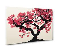 Bright Cherry Blossom Tree Canvas Print | Gallery Wrapped 30mm Frame Wall Art | 30x20 inches | Ready to Hang | Contemporary Floral Picture | Living Room Bedroom Lounge Office