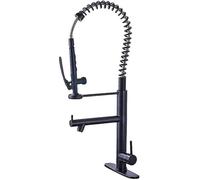 Bright Chrome Spring Pull Down Kitchen Faucet Hands Free Sprayer Head With Lock Hot Cold Water Mixer Tap Swivel Spout