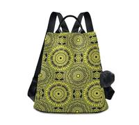 Bright Circle Black Gold Textures Fashion Backpack Women, Anti Theft Zipper, Multiple Pockets, Twill Fabric
