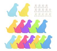 Bright Color Dog Sticky Notes, Sticky Note Tabs with Dog Paper Clips, Dog Shape Funny Notepads for Work, Cartoon Animal Sticky Note Pads for Office School Supplies (7 Colors)