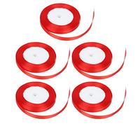 Bright Color Gift Ribbon 5 Rolls 0.4in Wide 24.1yd Long Bright Color Gift Ribbon Bright Color Gift Ribbon for Gift Wrapping Ribbon, Wrapping Ribbon, Sheer Ribbon, Gift Wrap (26#Red)