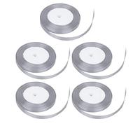 Bright Color Gift Ribbon 5 Rolls 0.4in Wide 24.1yd Long Bright Color Gift Ribbon Bright Color Gift Ribbon for Gift Wrapping Ribbon, Wrapping Ribbon, Sheer Ribbon, Gift Wrap (59#Gray)