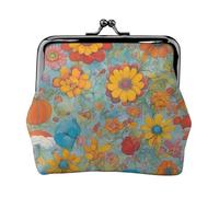 Bright Color print Cute Buckle Coin Purses Vintage Pouch Kiss lock Change Purse Wallets for Women Fashion, Black, One Size, Vintage