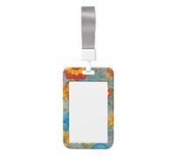 Bright Color Print Heavy Duty Badge Holder with Retractable Reel, Id Badge Holder Key Card Work Badge Clip for Nurse Teacher Student Office Women Men