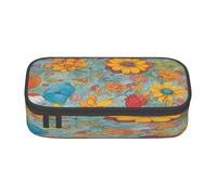 Bright Color Print Large capacity pencil case with zipper,portable stationery storage bag