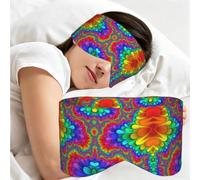 Bright Color Print Sleeping Mask Reversible Full Face Coverage Travel Eye Shield