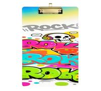 Bright Color Rock Skull Plastic Legal Size clipboard Plastic for Soccer Truck Driver Tabla para escribir Size 9 x 12