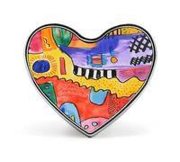 Bright Colored Curves Cartoon Pumpkin Head Lapel Pin - Heart Shape Brooch Pins for Men & Women Suit Accessories, 1" Lightweight Enamel Lapel Pins Buttons for Backpacks, Hats, Bags, Lanyards