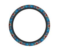Bright Colored Pencils Printed Steering Wheel Cover Elastic Stretch Car Wheel Wrap Breathable Non-Slip Steering Wheel Protector for Car Truck SUV