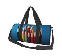 Bright Colored Pencils Travel Duffel Bag Sports Gym Bag, Lightweight Overnight Weekender Bag With Shoes Compartment Yoga Gym Sports Bag For Men Women