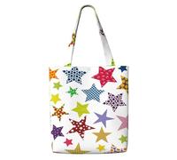 Bright Colored Stars,Reusable Grocery Bags Shopping Tote Bags Large Capacity Canvas Shoulder bag