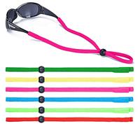 Bright Colored Sunglasses Strap for Men, Women, and Kids, Adjustable Glasses Lanyard, Neon Pink/Kelly Green/Bright Blue/Lime/Red/Lemon, One Size (23.6"x0.4") Fits Most Everyone