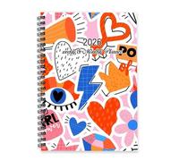 Bright Colorful Abstract 2026 Journal A5 To Do List Notebook Day Diary 2026 Mens Diary Organiser Planner Planner and Journal for Wedding Week To View Monthly Year with Dotted Line Note Page Slim