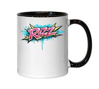 Bright Colorful Graffiti Lettering Art Ceramic Tea Coffee Mug Black
