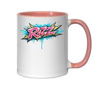 Bright Colorful Graffiti Lettering Art Ceramic Tea Coffee Mug Pink