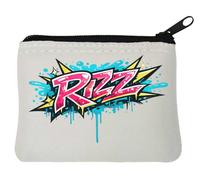 Bright Colorful Graffiti Lettering Art Neoprene Coin Purse Pouch 10x11cm White