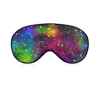 Bright Colorful Universe Sleep Mask Soft Blindfold Portable Eye Mask with Adjustable Strap for Men Women