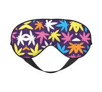 Bright Colorful Weed Pattern Breathable Adjustable Eye Mask Effective Shading Blindfold for Sleeping with Elastic Strap