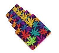 Bright Colorful Weed Pattern Car Air Fresheners Cards 4 Pcs Hanging Fragrance Scented Cards Long-Lasting Car Aromatherapy Tablets for Wardrobe Bathroom Car Interior Mirror Pendant Gifts