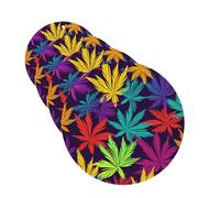 Bright Colorful Weed Pattern Car Air Fresheners Cards 4 Pcs Hanging Fragrance Scented Cards Long-Lasting Car Aromatherapy Tablets for Wardrobe Bathroom Car Interior Mirror Pendant Gifts