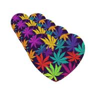 Bright Colorful Weed Pattern Car Air Fresheners Cards 4 Pcs Hanging Fragrance Scented Cards Long-Lasting Car Aromatherapy Tablets for Wardrobe Bathroom Car Interior Mirror Pendant Gifts