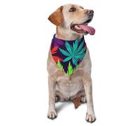 Bright Colorful Weed Pattern Dog Bandana Pet Scarf Accessories for Small Medium Dogs Cats Photo Prop, Triangle Pet Bandanas Adjustable Puppy Bib Washable Dog Kerchief Puppy Neckerchief