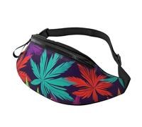 Bright Colorful Weed Pattern Fanny Pack for Men Women Crossbody Waist Bag Waterproof Sports Belt Bag Outdoor Hip Pack