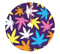 Bright Colorful Weed Pattern Print Christmas Tree Skirt For Xmas Mat Base Cover Holiday Decor Seasonal Celebrations