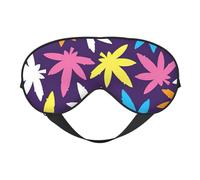 Bright Colorful Weed Pattern Print Comfortable Eye Mask Breathable Adjustable Men Women Lightweight Travel Yoga Work