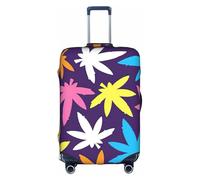 Bright Colorful Weed Pattern print Luggage Protective Covers Luggage Sleeves Luggage Decorative Covers, Zip Luggage Covers, White, S