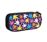 Bright Colorful Weed Pattern Print Stationery Bag Lightweight Pen Pouch School College Office Travel Boys Girls Adults