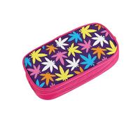 Bright Colorful Weed Pattern Print Stationery Bag Lightweight Pen Pouch School College Office Travel Boys Girls Adults