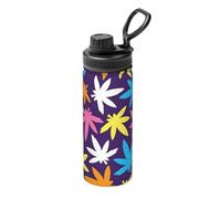 Bright Colorful Weed Pattern Printing 18oz Sports Insulated Kettle Drinking Cup Stainless Steel Portable Cup for Gym