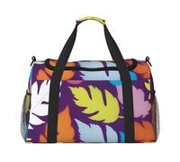 Bright Colorful Weed Print Foldable Carry On Tote Large Capacity Hand Carry Bag for Airplane Weekend Getaways