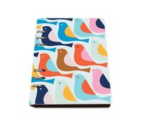 Bright Colouful Geometric Birds A5 Notebook, Pu Leather Notebooks, Lined Paper Refillable Notebook 180Pages/90Sheets, Work Books for Women, A5 Notepads for School, College Supplies Women Man