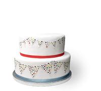 Bright Coloured STAR Pattern Bunting Edible Icing Sheet Cake Toppers Decorations