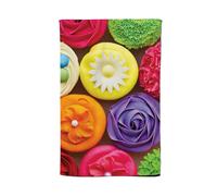 Bright Colourful Cupcakes Tea Towel Warren Reed - Designer Yellow One Size