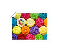 Bright Colourful Cupcakes Unframed Art Print Warren Reed - Designer Multi W16 inch x H24 inch