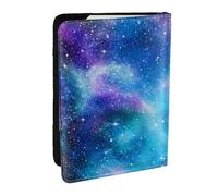 Bright Cosmic Nebulae and Stars Printed Passport Holder,Travel Pu Leather Passport Cover Case Organiser for Men Women,6.5 Inch