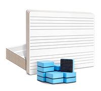 Bright Creations 12-Pack Classroom Music Staff Dry Erase Boards - 9 x 12 Inch Double-Sided Lapboards & Graph Whiteboard - Music Teaching Aids with Erasers