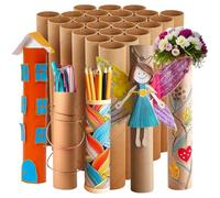 Bright Creations Brown Paper Cardboard Craft Tube Rolls (24-Pack) - 25.4 cm Tall