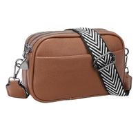 Bright Crossbody Purses for Women Genuine Leather Cross Body for Woman Shoulder Purse with Triple Top Zipper(Deep Brown)