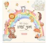 Bright Day Baby's First Year Calendar, Memory Book with Milestone Stickers and Storage Pocket, Baby Keepsake Tracker - 1st Year Tracker