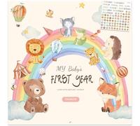 Bright Day Baby's First Year Calendar, Memory Book with Milestone Stickers and Storage Pocket, Baby Keepsake Tracker - 1st Year Tracker