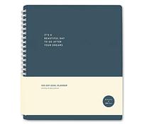 Bright Day Calendars La Lune Undated Goal Journal by Bright Day, Inspirational Appointment Productivity Planner, To Do Habit Tracker Book, Spiral Binding With Cover (8.75'' x 7.25'')