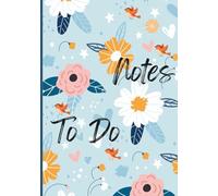Bright Days Blue Floral Notes & To-Do List Notebook with Orange Birds: 7x10” Planner for Daily Tasks, Meetings & Notes | Pretty Floral Organizer for Work or Home
