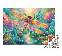 Bright Dragonfly over A Stream 1000 Piece Jigsaw Puzzle Dragonfly Motif Perfect Birthday Present for Kids & Adults 52x38cm/1000pcs