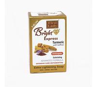 Bright Express Turmeric & Saffron Brightening Soap - Exfoliating Face & Body Soap for Acne, Dark Spots & Uneven Skin Tone - Turmeric Cleansing Bar 200g